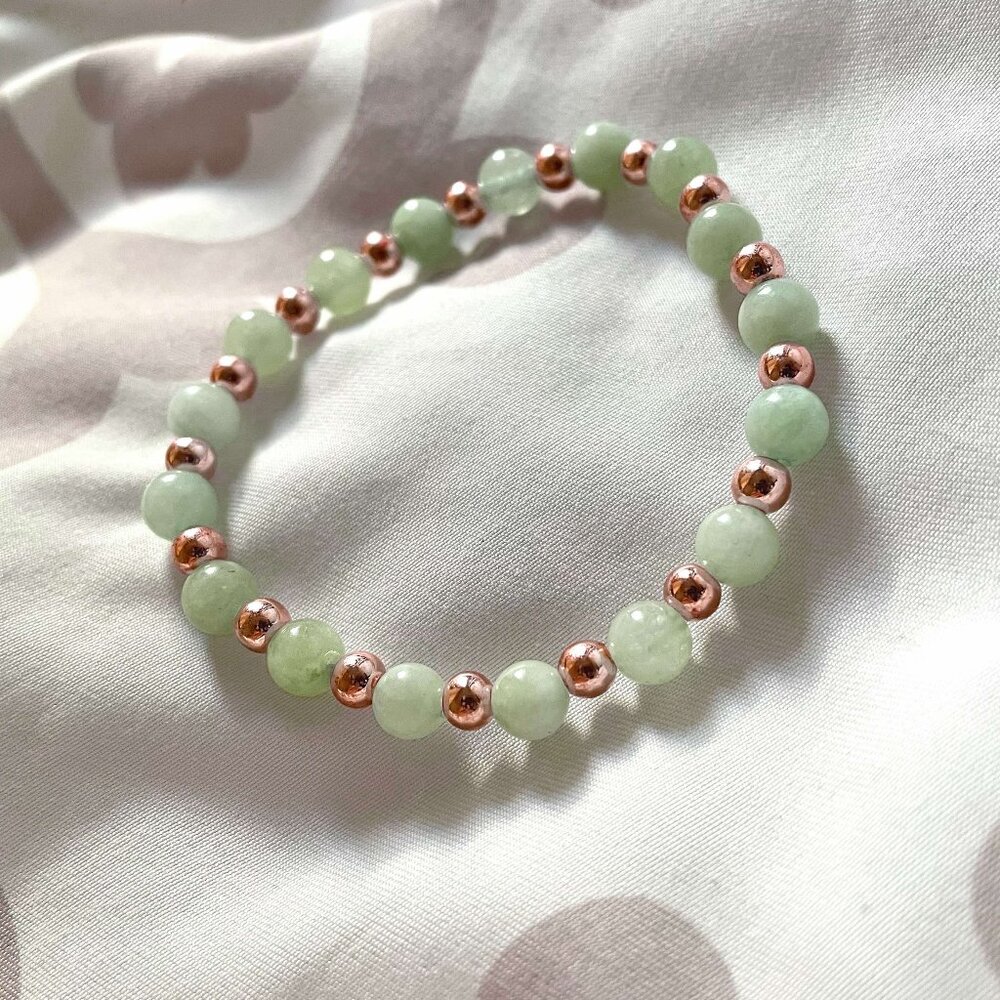 Sage Green Stone Beaded Bracelet
